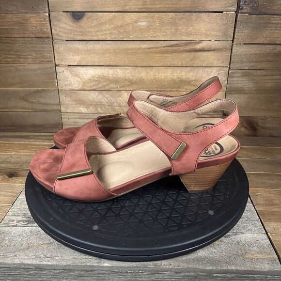 ABEO Womens Size US 10 Ruby Neutral Red - Mid Heel Comfort Strappy Sandals - Picture 3 of 10